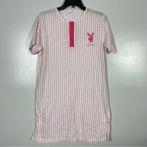 Vintage 80s Playboy sleep shirt pink striped circa 1980’s